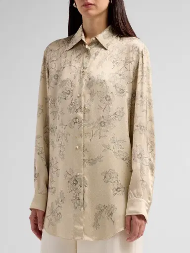 Alberta Ferretti Women's Floral Satin Blouse | Thumbnail 4 Alberta Ferretti Women's Floral Satin Blouse | Thumbnail 4