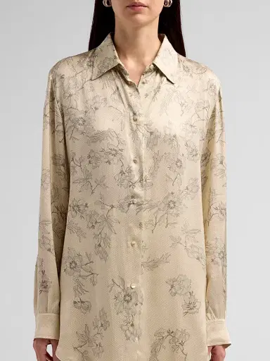 Alberta Ferretti Women's Floral Satin Blouse | Thumbnail 5 Alberta Ferretti Women's Floral Satin Blouse | Thumbnail 5