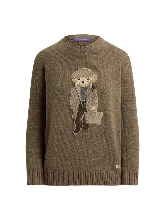 Ralph Lauren Collection Women's Fall Polo Bear Cashmere Sweater - Beige