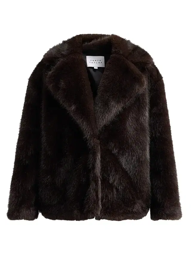 TANYA TAYLOR Women's Terri Faux-Fur Coat - Dark Fig
