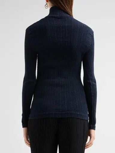 Issey Miyake Women's Rill Textured Pleats Shirt - Dark Navy | Thumbnail 3 Issey Miyake Women's Rill Textured Pleats Shirt - Dark Navy | Thumbnail 3