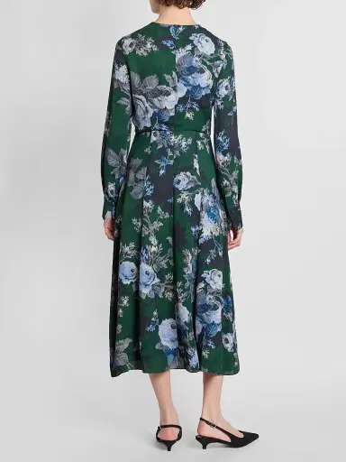 Erdem Women's Floral Crepe A-Line Midi-Dress - Rose Green - Size 0 | Thumbnail 3 Erdem Women's Floral Crepe A-Line Midi-Dress - Rose Green - Size 0 | Thumbnail 3