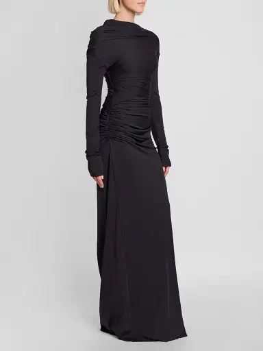 Victoria Beckham Women's Draped Long-Sleeve Column Gown | Thumbnail 4