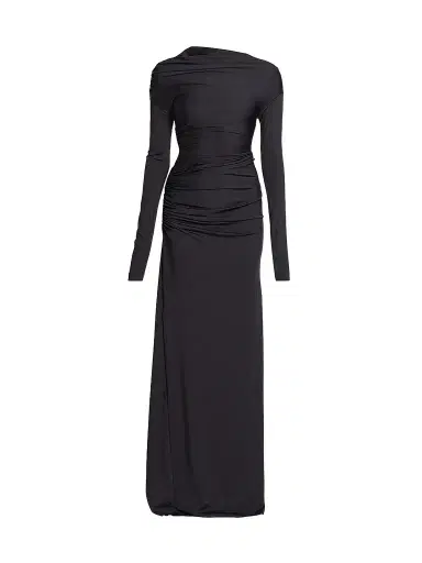 Victoria Beckham Women's Draped Long-Sleeve Column Gown | Thumbnail 1