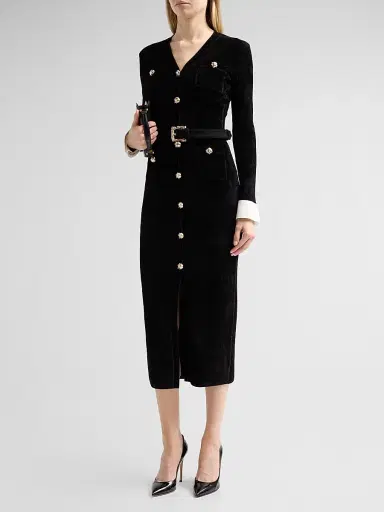 Self-Portrait Women's Chenille Knit Midi Dress | Thumbnail 4