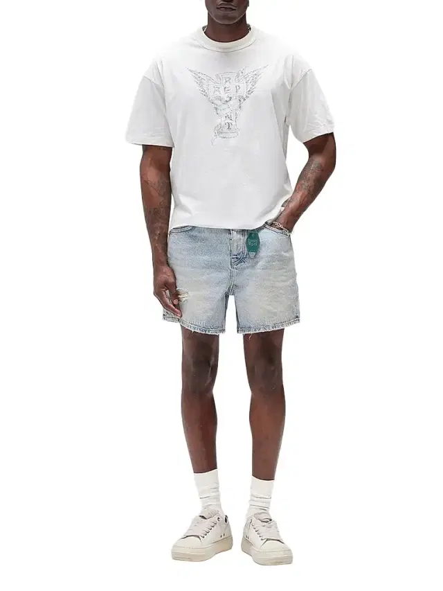 Represent Men's Westside Cotton-Blend Crewneck T-Shirt - Flat White