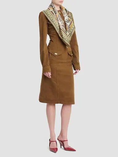 Ferragamo Women's Leopard-Print Silk Scarf - Olive | Thumbnail 2 Ferragamo Women's Leopard-Print Silk Scarf - Olive | Thumbnail 2