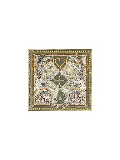 Ferragamo Women's Leopard-Print Silk Scarf - Olive | Thumbnail 1 Ferragamo Women's Leopard-Print Silk Scarf - Olive | Thumbnail 1