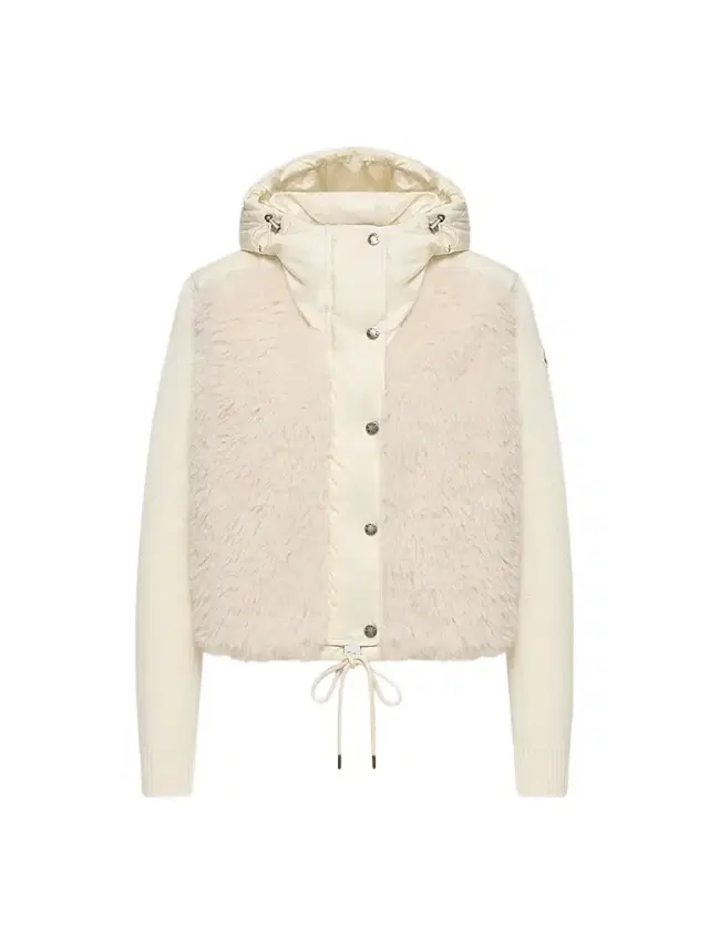 Moncler Women's Down-Filled Cardigan in Wool and Cashmere Blend - White