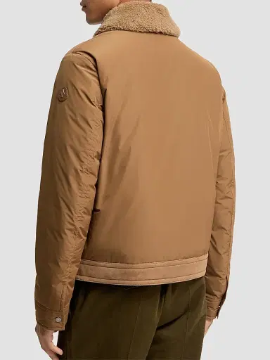 Moncler Men's Zerique Puffer Jacket in Suede - Camel - Size XXL | Thumbnail 3