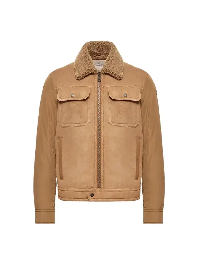 Moncler Men's Zerique Puffer Jacket in Suede - Camel - Size XXL