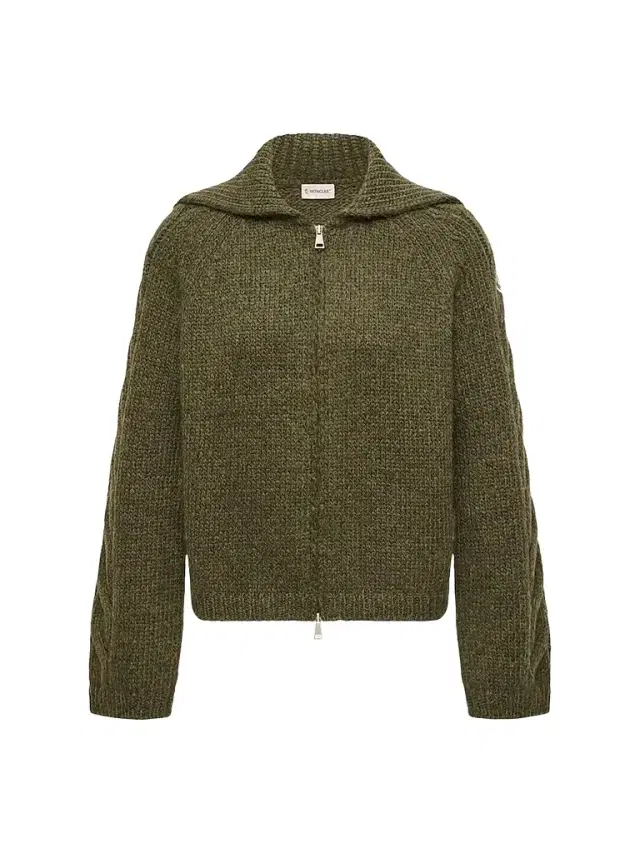 Moncler Women's Cardigan in Alpaca Blend - Dark Green