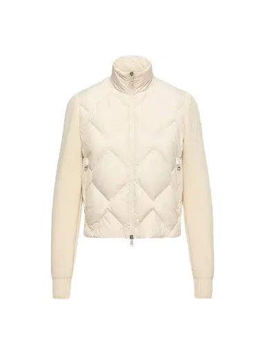Moncler Women's Down-Filled Cardigan in Wool and Cashmere - White - Size Large | Thumbnail 1