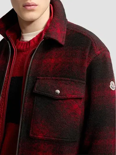 Moncler Men's Overshirt in Jersey - Black Red | Thumbnail 4 Moncler Men's Overshirt in Jersey - Black Red | Thumbnail 4