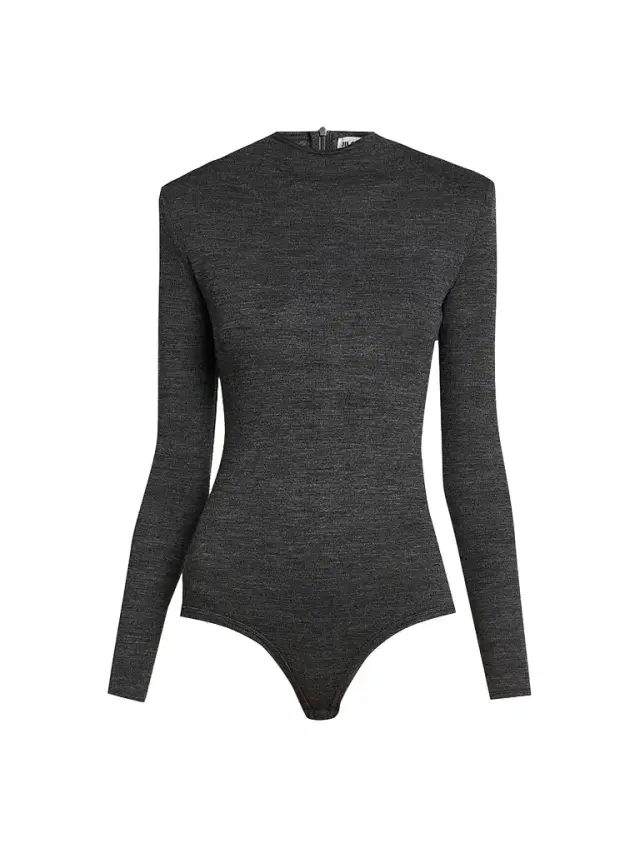 Jil Sander Women's Shoulder Pad Wool Jersey Bodysuit - Antracite