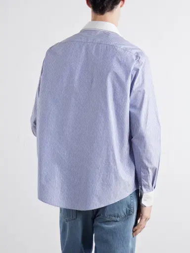 TOTEME Striped Cotton-Poplin Shirt - Men | Thumbnail 4