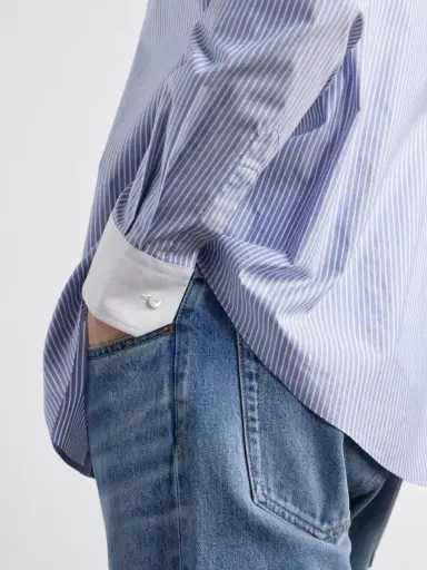 TOTEME Striped Cotton-Poplin Shirt - Men | Thumbnail 5