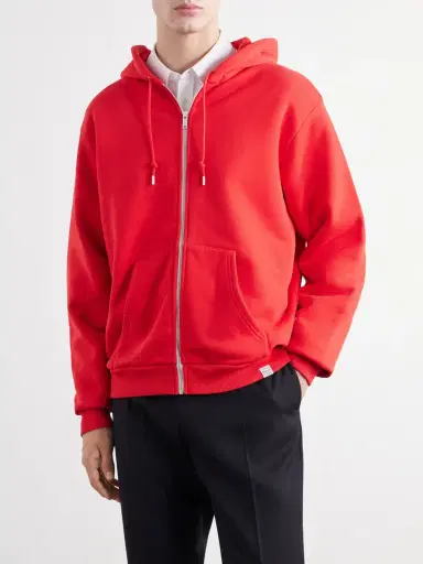 TOTEME Cotton-Fleece Zip-Up Hoodie - Men | Thumbnail 3
