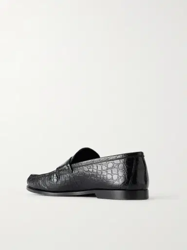TOTEME Croc-Effect Leather Loafers - Men | Thumbnail 4