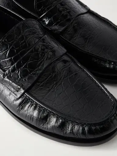 TOTEME Croc-Effect Leather Loafers - Men | Thumbnail 5