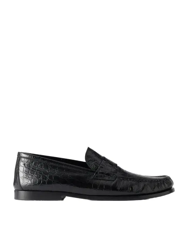 TOTEME Croc-Effect Leather Loafers - Men