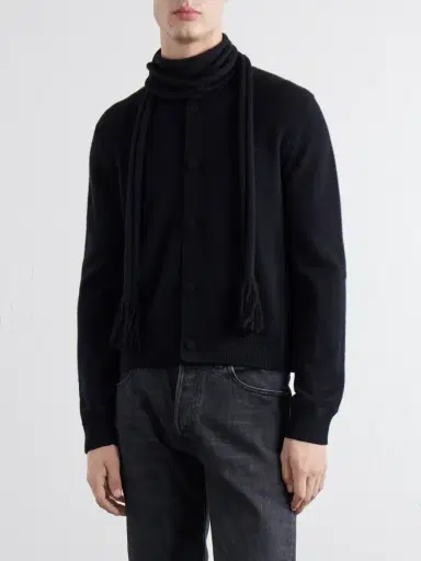TOTEME Scarf-Detailed Cashmere Cardigan - Men | Thumbnail 3