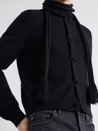 TOTEME Scarf-Detailed Cashmere Cardigan - Men | Thumbnail 5