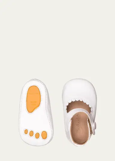 Elephantito Girl's Scalloped Leather Mary Jane, Baby | Thumbnail 2