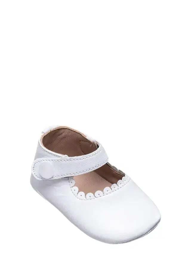 Elephantito Girl's Scalloped Leather Mary Jane, Baby