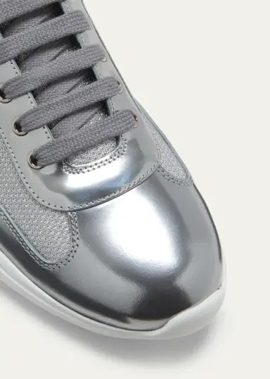Prada Men's America's Cup Metallic Bike Sneakers | Thumbnail 3 Prada Men's America's Cup Metallic Bike Sneakers | Thumbnail 3