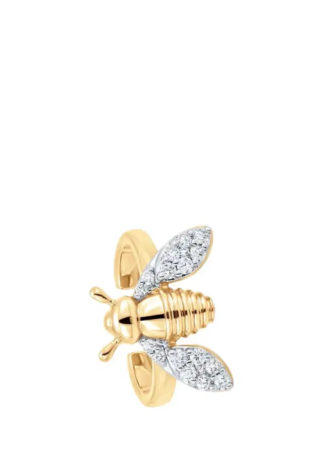 SARA WEINSTOCK 18K Two-Tone Gold Queen Bee Diamond Ear Cuff