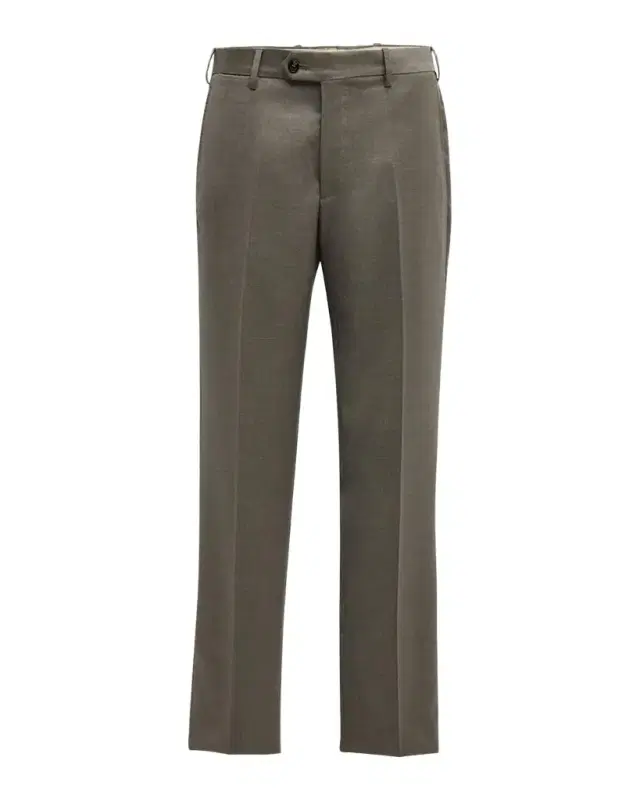 Giorgio Armani Men's Flat-Front Wool Trousers