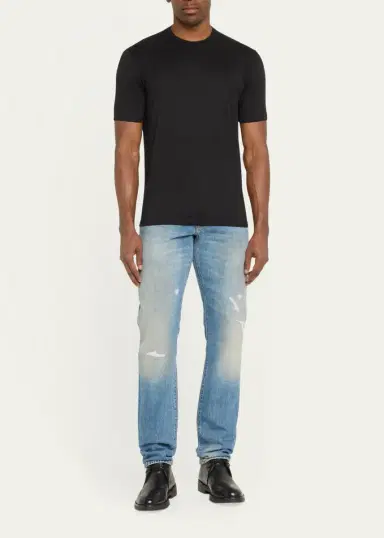 Cesare Attolini Men's Cotton Crew T-Shirt | Thumbnail 2