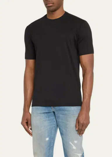 Cesare Attolini Men's Cotton Crew T-Shirt | Thumbnail 4