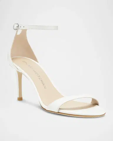 Stuart Weitzman Nudist Leather Ankle-Strap Sandals | Thumbnail 2