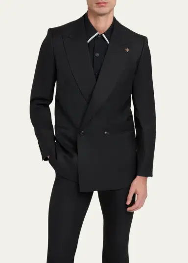 AMIRI Men's MA Double-Breasted Wool Blazer | Thumbnail 4