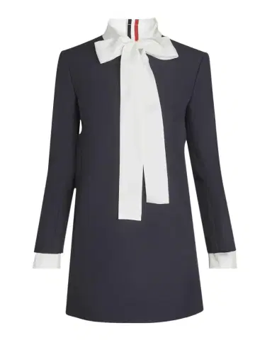 Thom Browne Tie-Neck Straight Shift Dress | Thumbnail 1