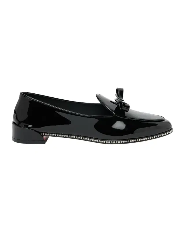 Christian Louboutin Mocastrass Embellished Patent Leather Loafers