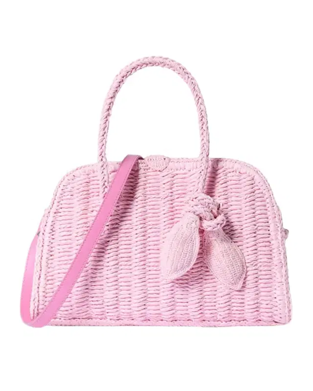Jacquemus Turismo Small Raffia Top-Handle Bag