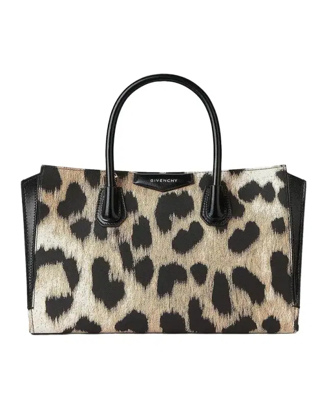 Givenchy Antigona Leopard Jacquard Catchall Top-Handle Bag