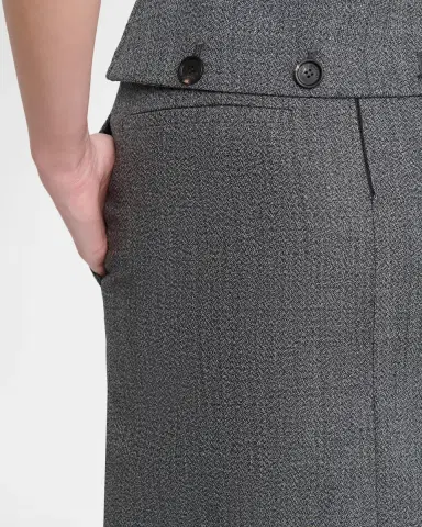 Ferragamo Double-Breasted Mouline Wool Mini Skirt | Thumbnail 5