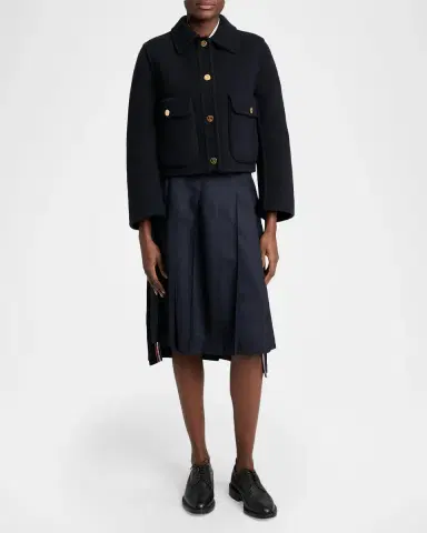 Thom Browne Brushed Wool Single-Breasted Jacket | Thumbnail 2