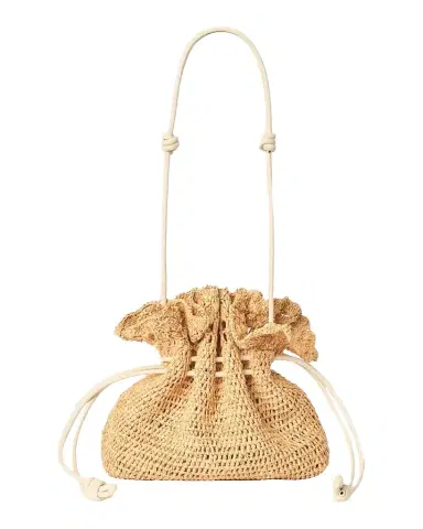 BTB Los Angeles Marcela Raffia Drawstring Bucket Bag | Thumbnail 1 BTB Los Angeles Marcela Raffia Drawstring Bucket Bag | Thumbnail 1