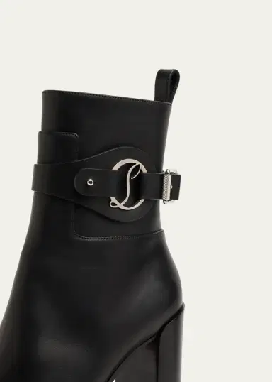 Christian Louboutin 100mm Dianouchett Leather Red Lug Sole Ankle Boots | Thumbnail 3 Christian Louboutin 100mm Dianouchett Leather Red Lug Sole Ankle Boots | Thumbnail 3