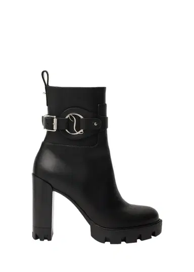 Christian Louboutin 100mm Dianouchett Leather Red Lug Sole Ankle Boots | Thumbnail 1 Christian Louboutin 100mm Dianouchett Leather Red Lug Sole Ankle Boots | Thumbnail 1