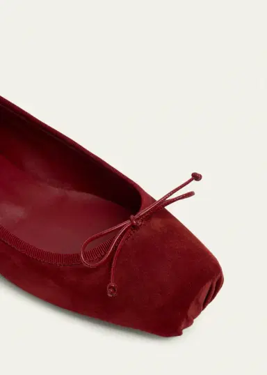Christian Louboutin Cassia Nodo Suede Ballerina Flats | Thumbnail 3