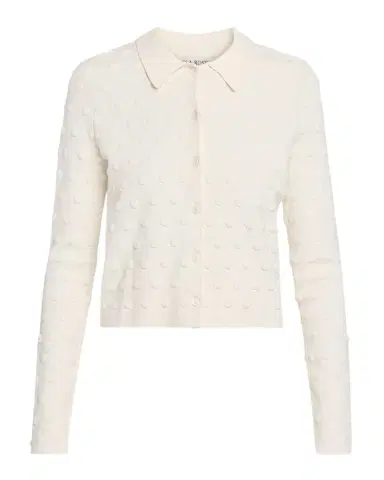 Lela Rose Pucker Dot Knit Collared Cardigan | Thumbnail 1