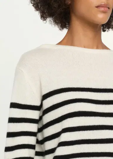 MAJESTIC FILATURES Merino Extrafine Striped Crewneck Sweater | Thumbnail 5