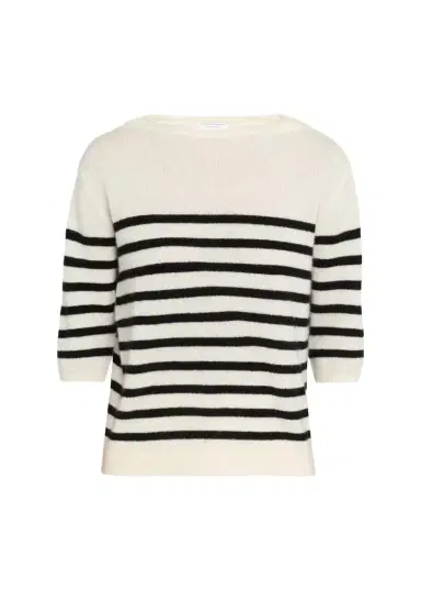 MAJESTIC FILATURES Merino Extrafine Striped Crewneck Sweater | Thumbnail 1