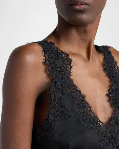 Stella McCartney V-Neck Lace-Trim Satin Sleeveless Top | Thumbnail 5 Stella McCartney V-Neck Lace-Trim Satin Sleeveless Top | Thumbnail 5